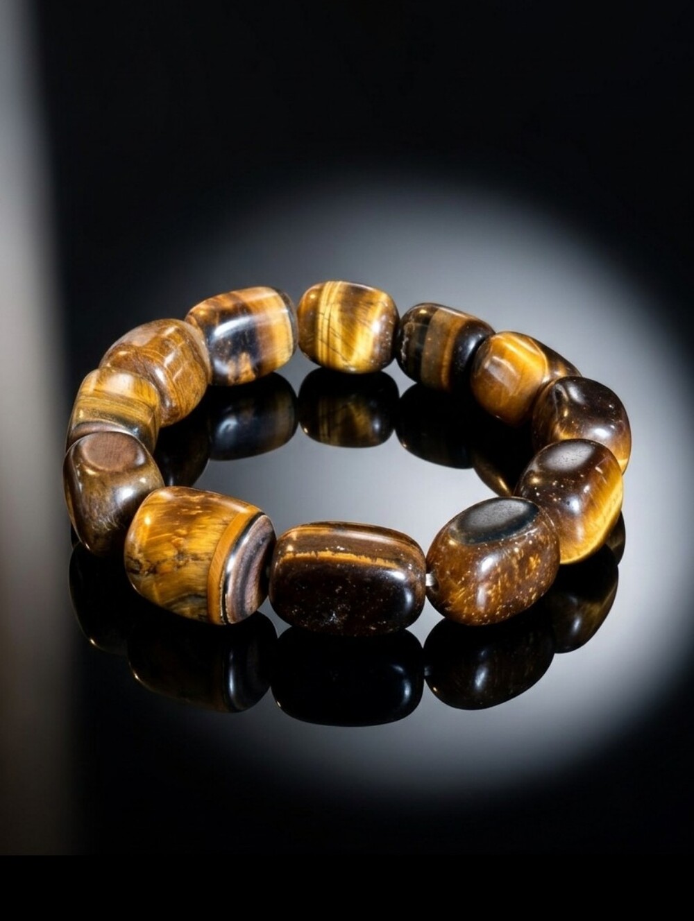 Tiger's Eye Beaded Stretch Bracelet Grounding Healing Earthy Minimalist Boho
